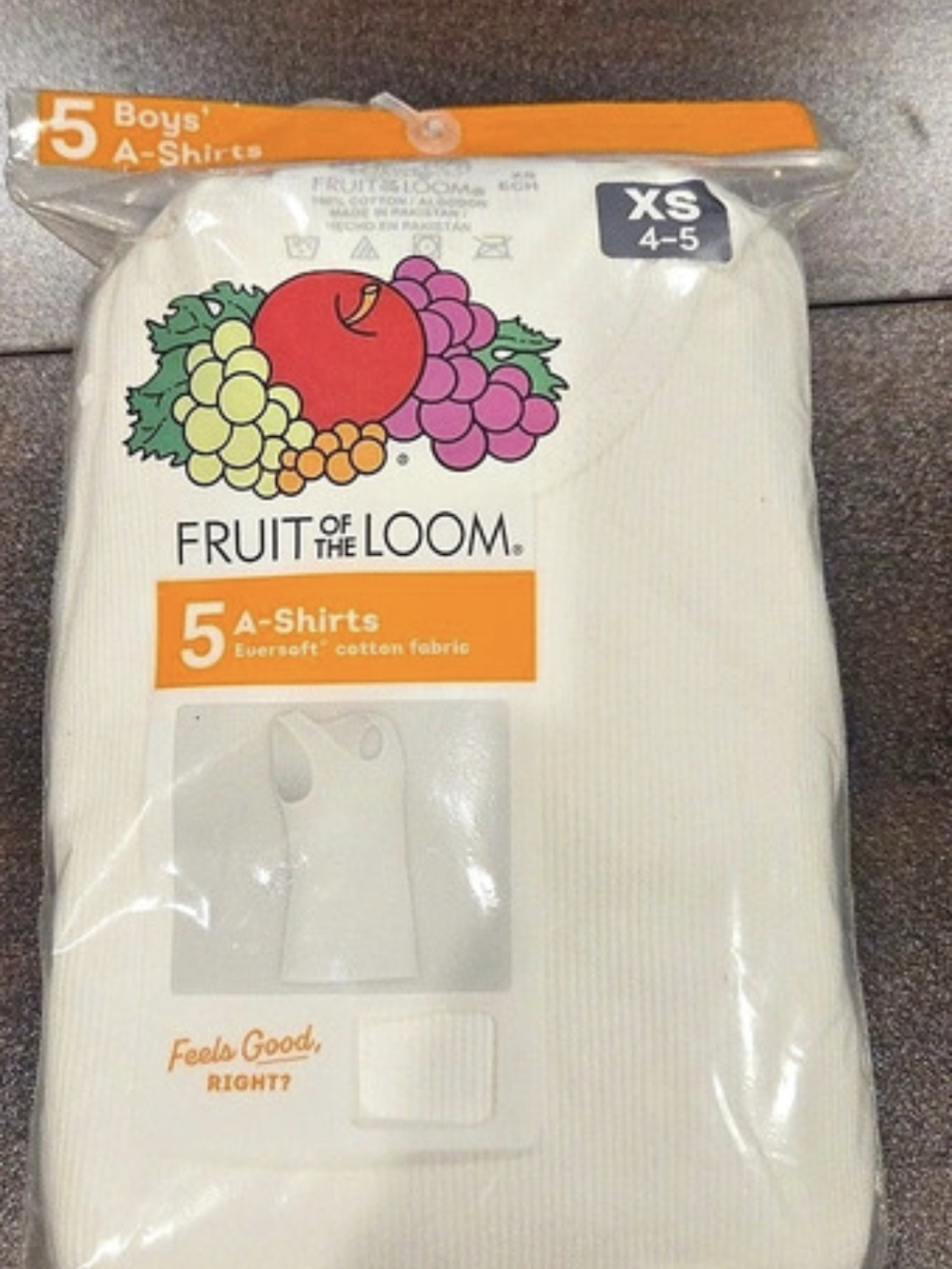 Fruit of the Loom Boys Eversoft Cotton A-Shirts 5-Pack White XS